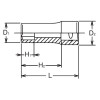 Koken 3300X-11 3/8 Sq. Dr. Socket  11mm 6 point Length 40mm