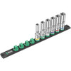 Wera 005470, Magnetic Socket Rail C Deep 1 Socket Set, 1/2" Drive, 6 Pieces