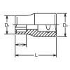 Koken 3410M-11 3/8 Sq. Dr. Socket  11mm Surface Length 26mm