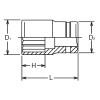 Koken 23405M-12 3/8 Sq. Dr. Socket  12mm 12 point Length 26mm