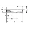 Koken 3300X-12 3/8 Sq. Dr. Socket  12mm 6 point Length 40mm