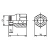 Koken 3450MH-12 3/8 Sq. Dr. Socket  12mm Nut Grip Length 26mm Outer Hex 17mm