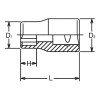 Koken 3410M-12 3/8 Sq. Dr. Socket  12mm Surface Length 26mm