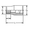 Koken 3405A-13/32 3/8 Sq. Dr. Socket  13/32 12 point Length 26mm