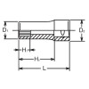 Koken 3305X-13 3/8 Sq. Dr. Socket  13mm 12 point Length 40mm