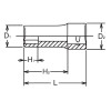 Koken 3300X-13 3/8 Sq. Dr. Socket  13mm 6 point Length 40mm