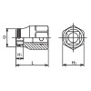 Koken 3450MH-13 3/8 Sq. Dr. Socket  13mm Nut Grip Length 26mm Outer Hex 17mm