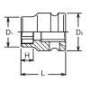 Koken 13401MS-14 3/8 Sq. Dr. Socket  14mm 6 point Length 22mm Thin walled