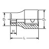 Koken 3400LH-14S 3/8 Sq. Dr. Socket  14S  Length 30mm
