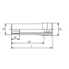 Koken 3300MZ-15 3/8 Sq. Dr. Socket  15mm 6 point Length 55mm Z-series