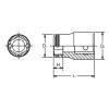 Koken 3450M-15 3/8 Sq. Dr. Socket  15mm Nut Grip Length 27mm