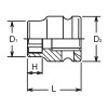 Koken 13401MS-17 3/8 Sq. Dr. Socket  17mm 6 point Length 25mm Thin walled