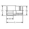 Koken 23410M-17 3/8 Sq. Dr. Socket  17mm Surface Length 29mm