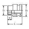 Koken 13401MS-18 3/8 Sq. Dr. Socket  18mm 6 point Length 25mm Thin walled
