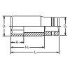 Koken 23300M-18 3/8 Sq. Dr. Socket  18mm 6 point Length 55mm