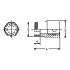 Koken 3450M-18 3/8 Sq. Dr. Socket  18mm Nut Grip Length 29mm
