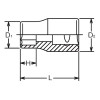Koken 3400A-19/32 3/8 Sq. Dr. Socket  19/32 6 point Length 28mm