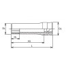 Koken 3300MZ-19 3/8 Sq. Dr. Socket  19mm 6 point Length 55mm Z-series