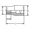Koken 3405M-20 3/8 Sq. Dr. Socket  20mm 12 point Length 31mm