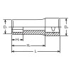 Koken 3300A-3/4 3/8 Sq. Dr. Socket  3/4 6 point Length 55mm