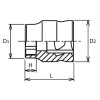 Koken 3400MZ-5.5 3/8 Sq. Dr. Socket  5.5mm 6 point Length 19mm Z-series