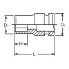 Koken 13401A-5/16 3/8 Sq. Dr. Socket  5/16 6 point Length 32mm Thin walled
