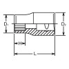 Koken 3405M-6 3/8 Sq. Dr. Socket  6mm 12 point Length 26mm