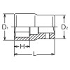 Koken 23400M-7 3/8 Sq. Dr. Socket  7mm 6 point Length 26mm