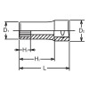 Koken 3305X-8 3/8 Sq. Dr. Socket  8mm 12 point Length 40mm
