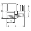 Koken 13400-8WN 3/8 Sq. Dr. Socket  8mm 4 point Length 32mm Weld Nut