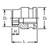 Koken 13401MS-8 3/8 Sq. Dr. Socket  8mm 6 point Length 22mm Thin walled