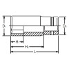 Koken 23300M-8 3/8 Sq. Dr. Socket  8mm 6 point Length 55mm