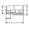 Koken 3410M-8 3/8 Sq. Dr. Socket  8mm Surface Length 26mm