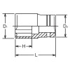 Koken 23410M-8 3/8 Sq. Dr. Socket  8mm Surface Length 26mm