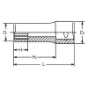 Koken 3305W-1/4 3/8 Sq. Dr. Socket Whitworth 1/4 12 point Length 55mm