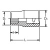 Koken 3405W-1/8 3/8 Sq. Dr. Socket Whitworth 1/8 12 point Length 26mm