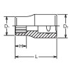 Koken 3405W-3/16 3/8 Sq. Dr. Socket Whitworth 3/16 12 point Length 26mm