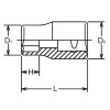 Koken 3400W-3/8 3/8 Sq. Dr. Socket Whitworth 3/8 6 point Length 30mm