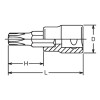 Koken 3025.50-T27H 3/8 Sq. Dr. Tamper-Resistant TORXÂ® T27H Bit Socket - Length 50mm