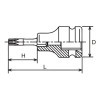 Koken 13025.90-T55 3/8 Sq. Dr. TORXÂ® T55 Bit Socket - Length 90mm