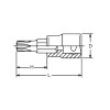 Koken 3025.140-T9 3/8 Sq. Dr. TORXÂ® T9 Bit Socket - Length 140mm
