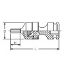 Koken 13430M-5 3/8 Sq. Dr. Universal Bit Socket  5mm Hex Length 74mm