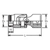 Koken 3441M-13 3/8 Sq. Dr. Universal NUT GRIPÂ® Socket - 13mm