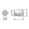 Koken 14139-1/4 1/2 Sq. Dr. Adaptor  1/4 For 1/4H Bit Length 35mm