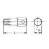 Koken 107.16-60IP 16mm Hex Dr. Bit TORXplusÂ® 60IP Length 50mm