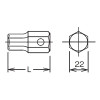 Koken 107.22-17 22mm Hex Dr. Bit 17mm Hex Length 50mm