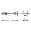 Koken 107.22-T100 22mm Hex Dr. Bit TORXÂ® T100 Length 60mm