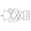 Koken 14770-P 1/2 Sq. Dr. Universal Joint 1/2 Square Length 74mm Pin type