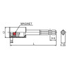 Koken 115.100-13SV 1/4 Hex Dr. Nut Setter with Plastic Protector 13mm 6 point Length 100mm Magnet Turnable POM cover
