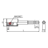 Koken 115.150-13SV 1/4 Hex Dr. Nut Setter with Plastic Protector 13mm 6 point Length 150mm Magnet Turnable POM cover
